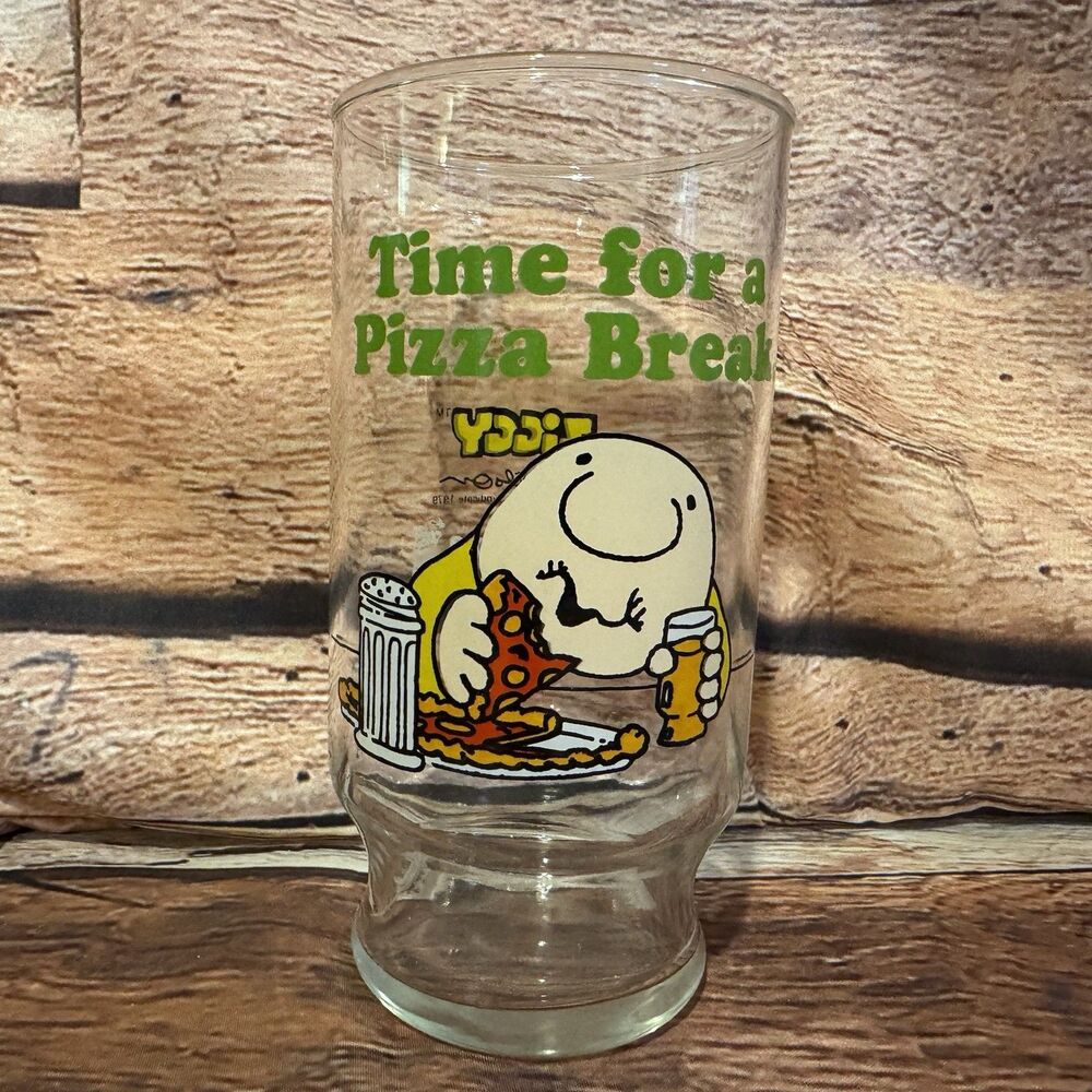 Vintage 1979 Ziggy Pizza Inn Coca Cola Glass Time For A Pizza Break Collector